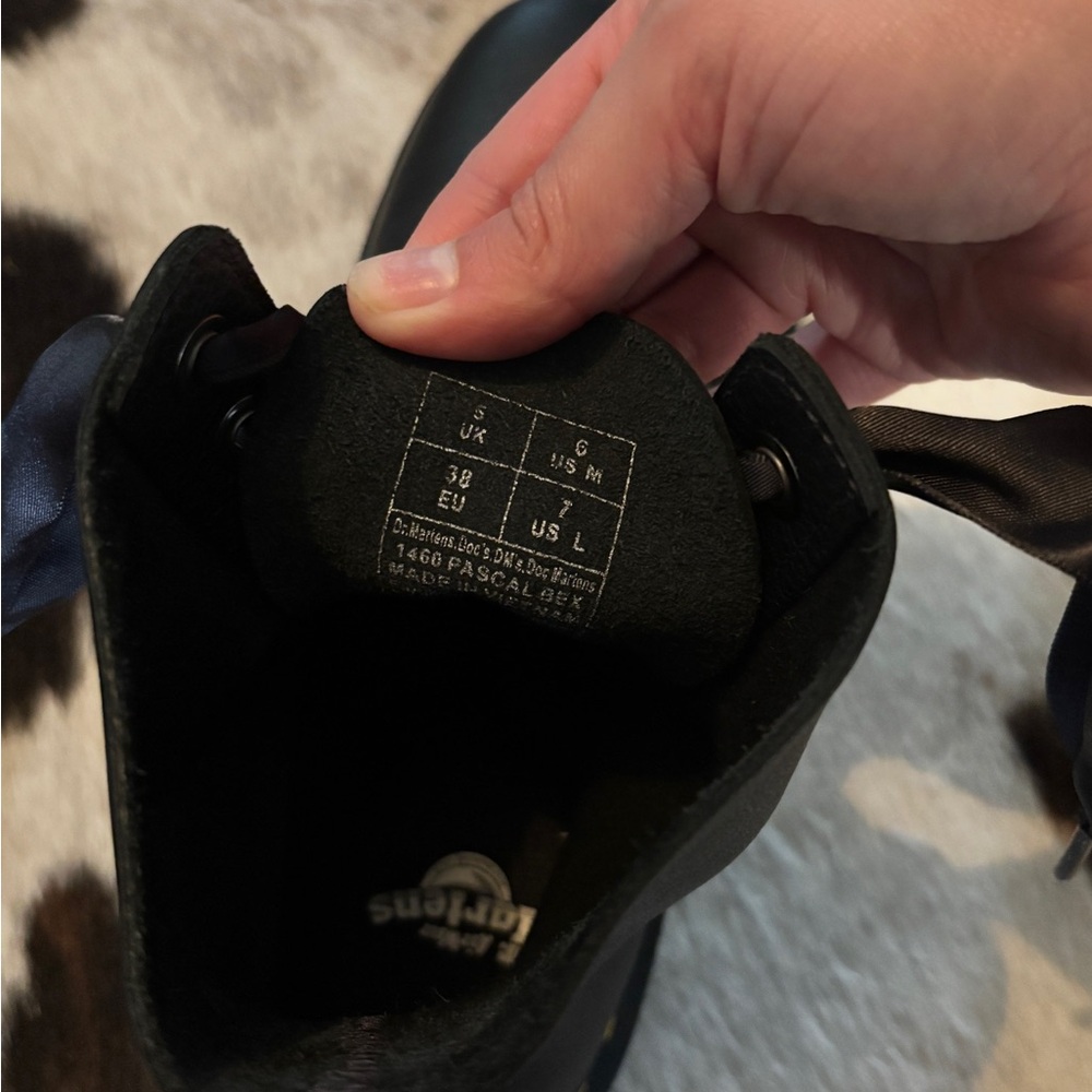 Dr. Martens Black Leather Boots with Satin Laces - Picture 5 of 5
